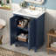 Meuble-lavabo moderne, conception simple et élégante avec rangement à fermeture en douceur, tablette réglable, meuble-lavabo avec lavabo en céramique-74847909-74847910