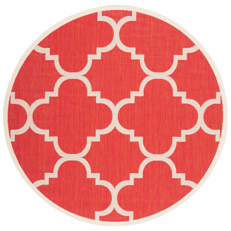 Herefordshire Performance Geometric Indoor/Outdoor Area Rug, Round 5'3"