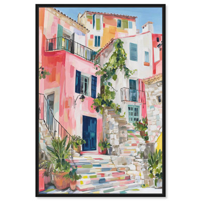 Bright Days Ahead Canvas Print Coastal Wall Decor by Art Remedy, Black Frame, 36 x 54
