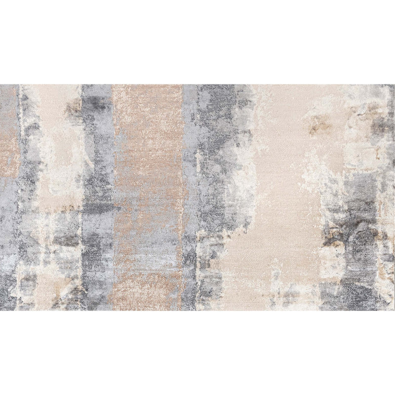 Hand Knotted Abstract Area Rug, Rectangle 8' x 10'