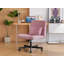 Chaise de bureau croisée en velours rose clair avec roulettes - polyvalente pour le bureau personnel, la méditation et le maquillage-2011728109-2011728112
