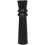 Grand vase décoratif noir en métal noir cannelé Art Déco, 8 po x 8 po x 32 po-1640978046-1640978044