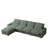 Corduroy With Cup Holder Super Large L-Shaped Sofa, Movable Footrest, Four Waist Pillows And Four Back Cushion, With USB Port And Type-C Port-1427696210