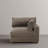Upholstered Light Brown Faux Rabbit Fur Flannel Armchair with Pillow Back, One Arm Single Chair Module Part For Sectional Sofa-1543038419