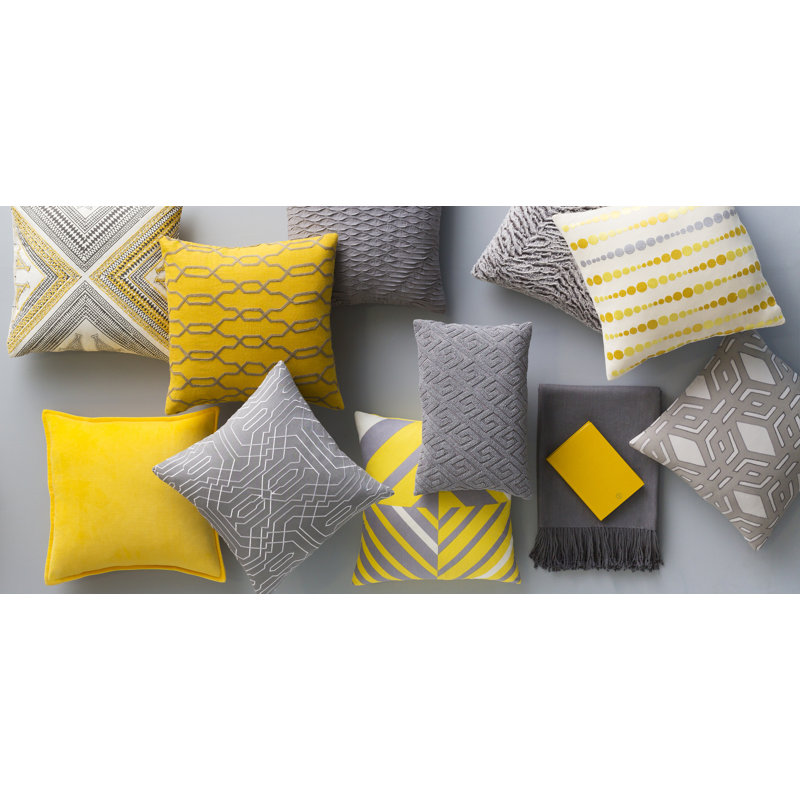 Coussin intérieur 100% coton Almendra, H 18 po x l 18" x P 4 po, Menthe / orange / blanc