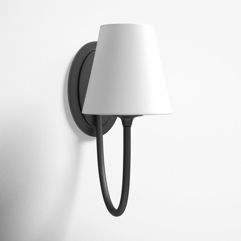 Margarett LED Armed Sconce, Black Forged