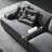 Gray 100% Polyester Modular Sofa cushion couch