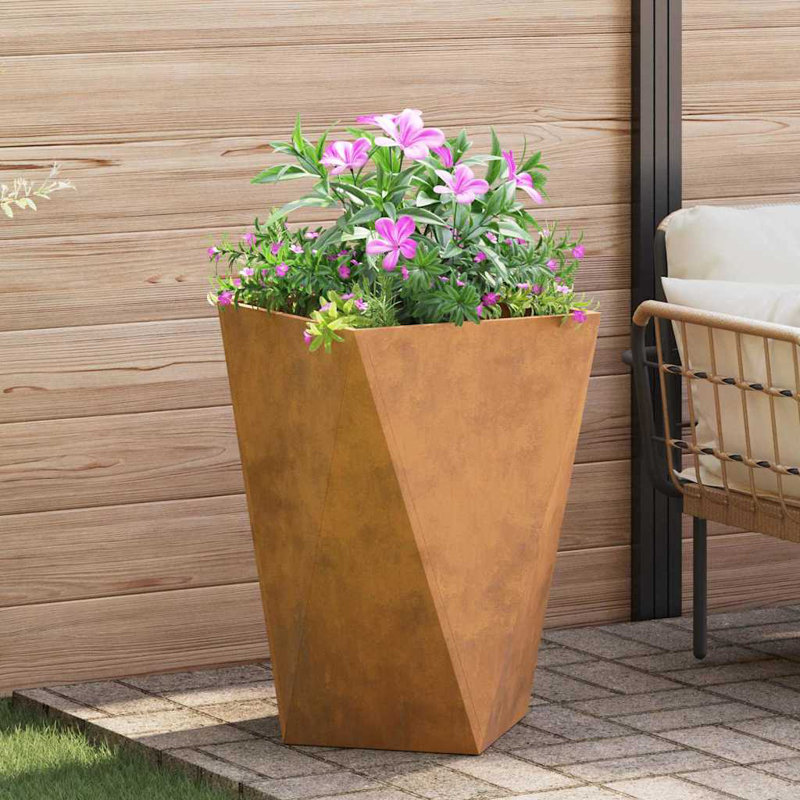 Planter Box, Rusty, 75cm H x 50cm W x 50cm D