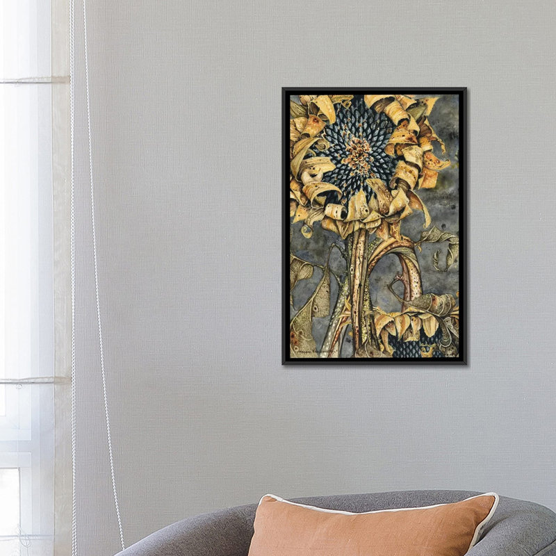 Duskflower par Maggie Vandewalle-reproduction d’art, H 26 po x l 18 po x 1,5 po, Toile avec cadre noir, Pas de tapis