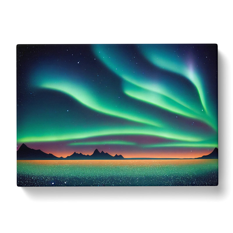 Flourishing Northern Lights - Wrapped Canvas, 35cm H x 50cm W x 3cm D