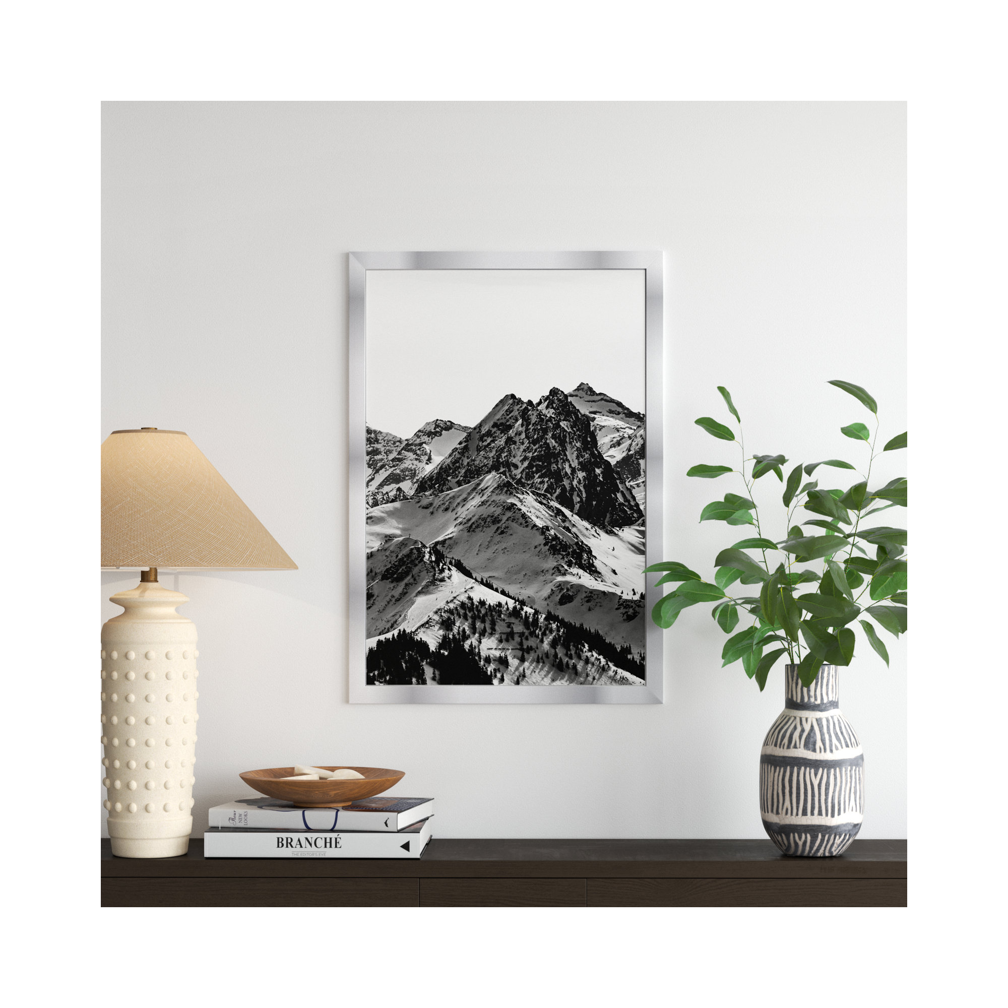 Up The Mountain by Oliver Gal, Silver, 32" H x 22" W x 0.5" D