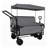 3-in-1 Folding Wagon Cart with Bench Seat, Canopy, and Storage Bin - Gray Steel Frame