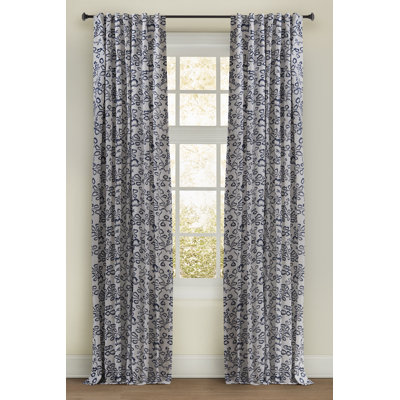 Florina Cotton Blend Floral Room Darkening Thermal Rod Pocket Curtain Panels