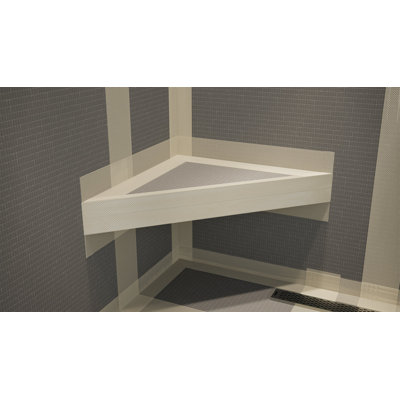 24in. × 24in. × 4in. The Original Floating Corner Shower Bench Kit with Concrete Mesh by Original Granite Bracket