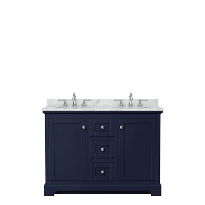Avery 48'' Double Bathroom Vanity with Marble Top