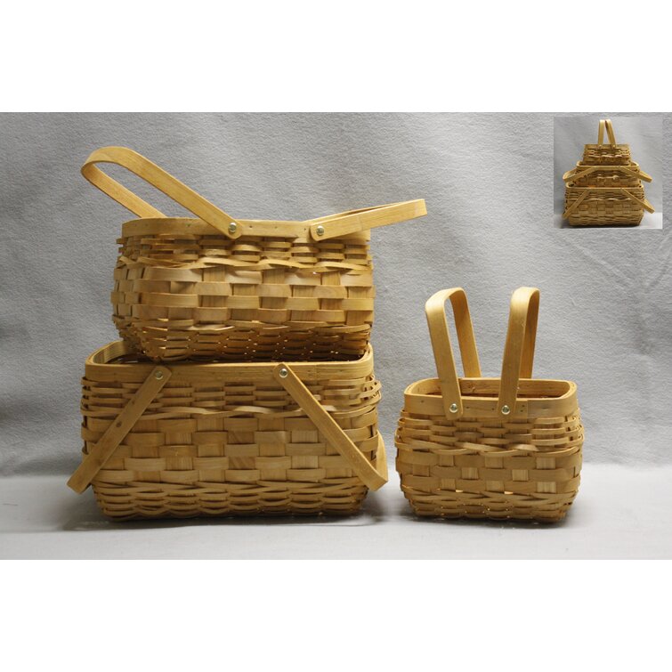 Round Lined Manufactured Wood Basket August Grove® Size: 7 H x 12 W x 12  D - Yahoo Shopping