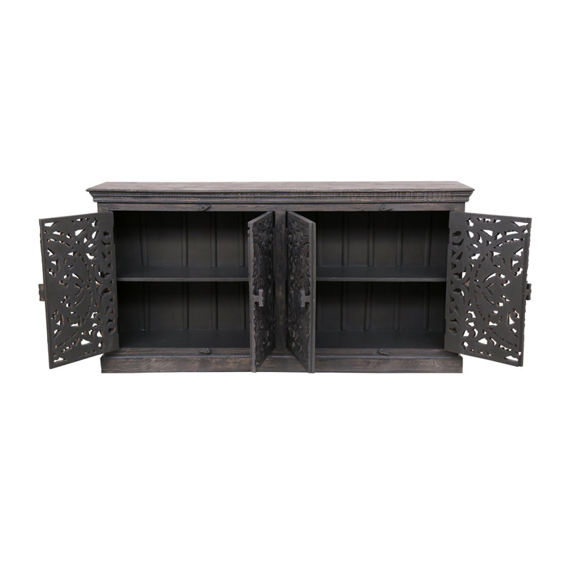 Erie 71'' Solid Wood Sideboard, Distressed Gray