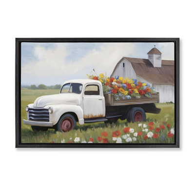 Cadre de livraison de camion blanc à motif floral par Kim Allen
