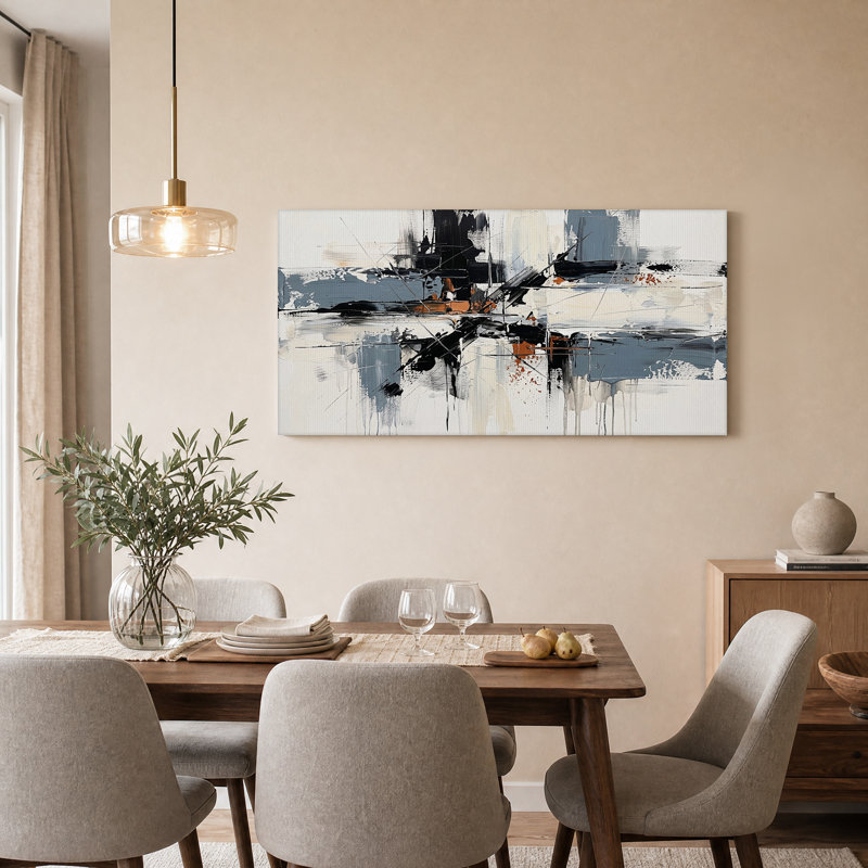 Art mural sur toile noir et blanc, L 32 po x H 16 po
