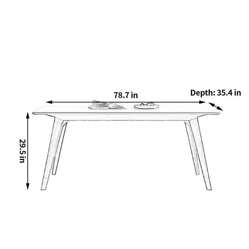Table de salle à manger Home Home, H 29,5 po x L 78,7 po x l 35,4 po