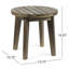 Table d'appoint d'extérieur en bois de 16 po de couleur grise avec des lattes élégantes et une finition rustique-1972005089