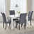 Grey Fabric Button chairs#4