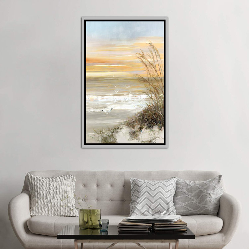 «Summer Solstice» par Sally Swatland - reproduction d'art, H 60 po x l 40po x P 1,5 po, Toile avec cadre argenté