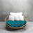 Decorative Indoor Outdoor Waterproof Round Cushion Cover, Patio UV Resistant Seat Cushion Cover-820421513