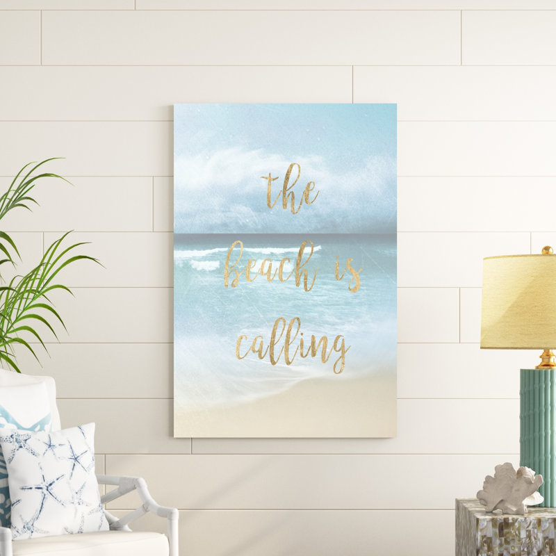 The Beach is Calling 1 Piece Wrapped Canvas Wall Art, 122cm H x 81cm W