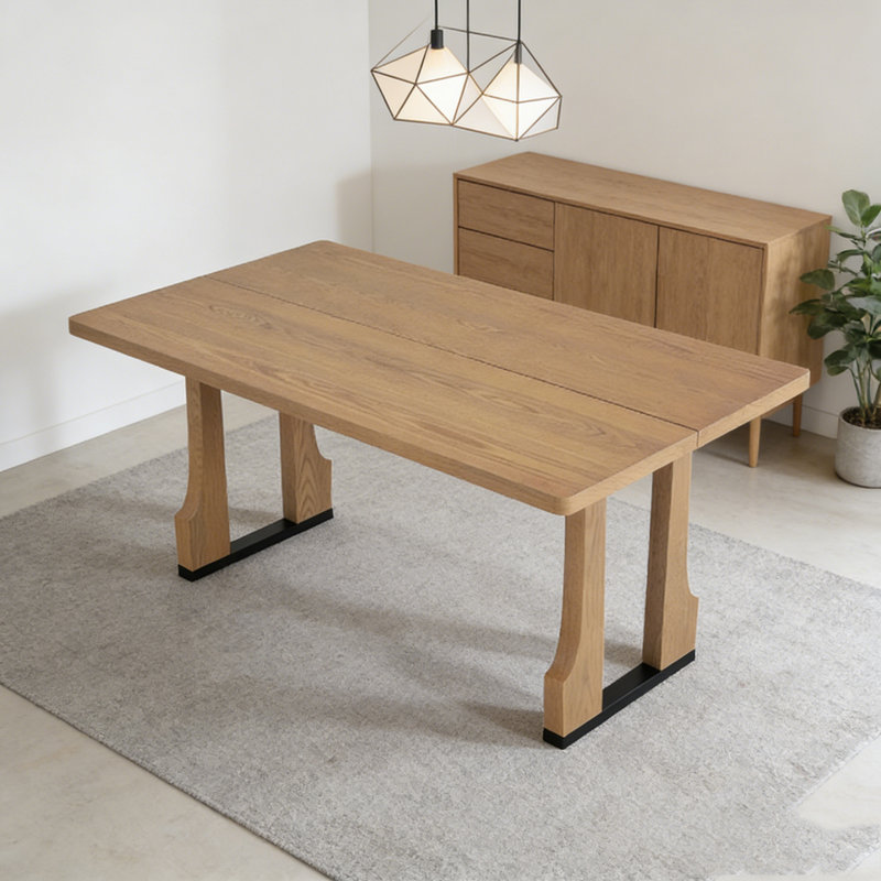 Table de salle à manger 63 ", Bois de frêne naturel