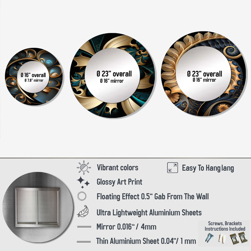 Lorielle Metal Round Mirror