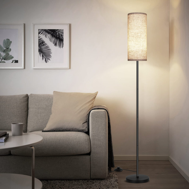 Lampe sur pied minimaliste pour le salon et la chambre à coucher, douille E26, conception peu encombrante, Brun