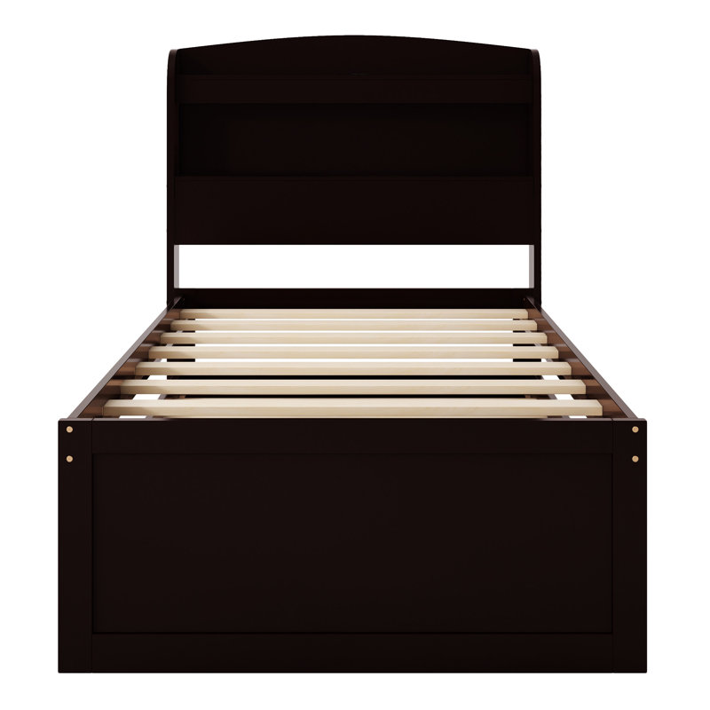 Bed With Trundle, Drawers and Outlet, Twin, Dark Brown