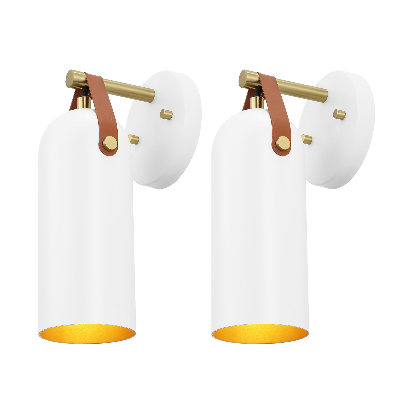 Caniah Single Light Iron Dimmable Armed Sconce, White