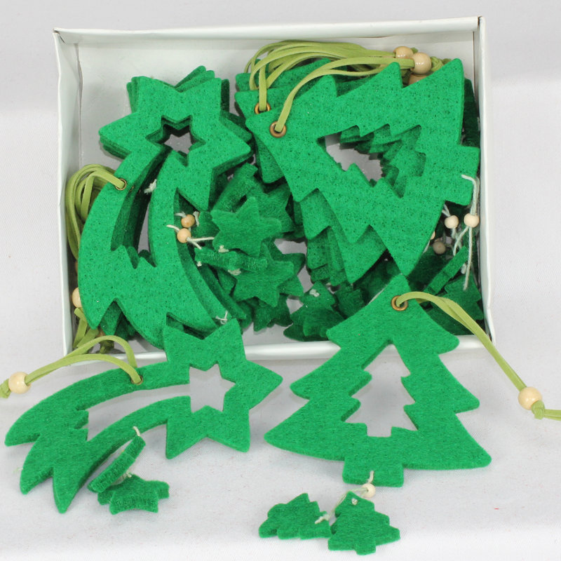 Ornement en forme d’étoile de noël 18 pièces, Vert