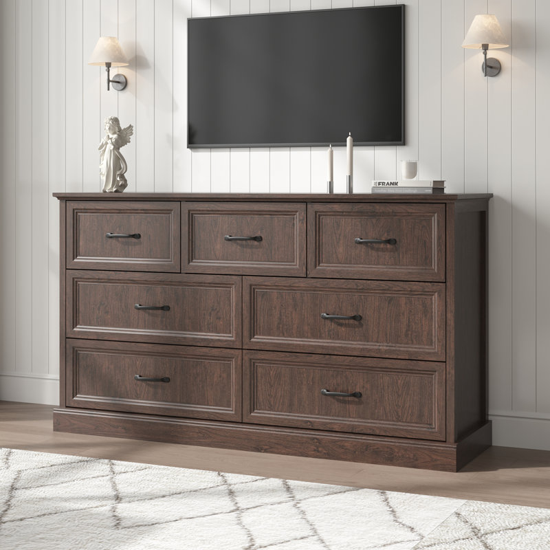 55'' W 7 - Drawer Dresser For Bedroom, Brown