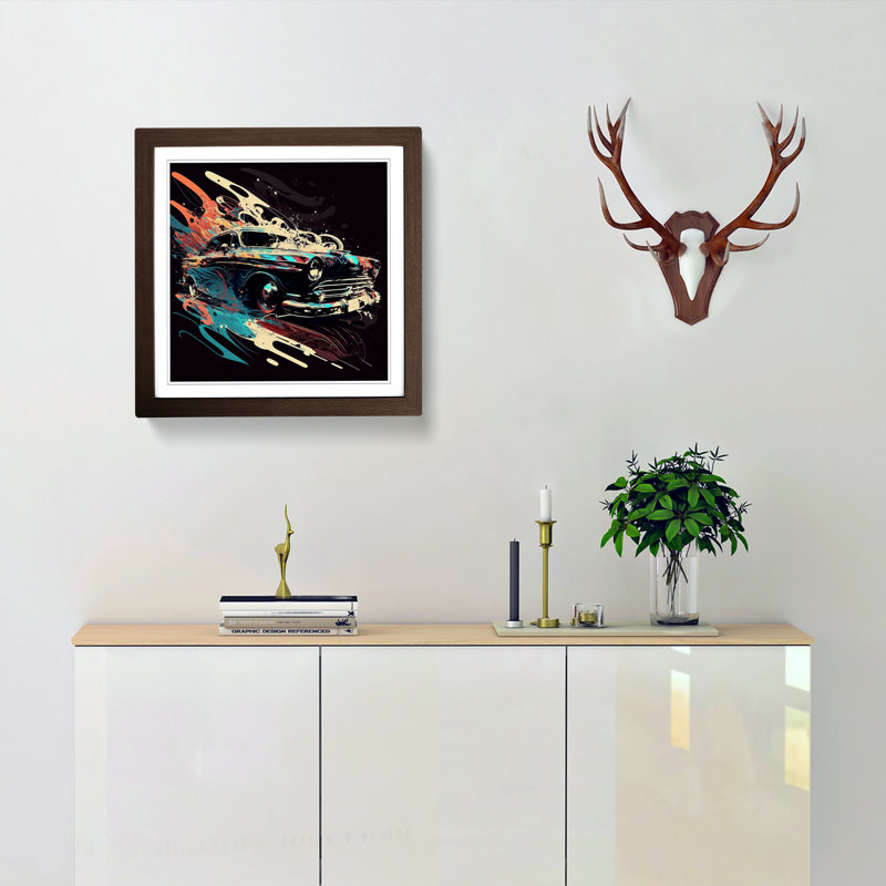 Car Gestural Art - Framed Print, Walnut