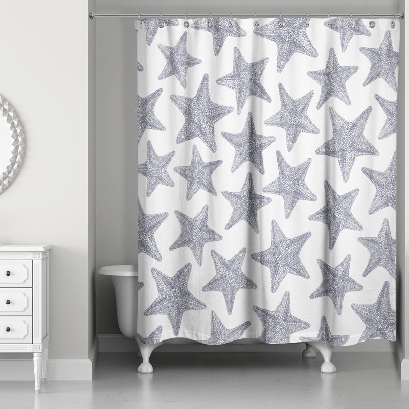 Rideau de douche simple Leeann, Marine clair