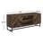 Myles TV Stand for TVs up to 65 Inches with Herringbone Doors and Adjustable Shelves, Rustic Oak