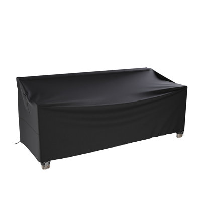 Weatherproof Patio Sofa Cover with Breathable, Durable Water-Resistant PVC Protection, Adjustable Elastic Hem, Click-Close Straps and Air Holes