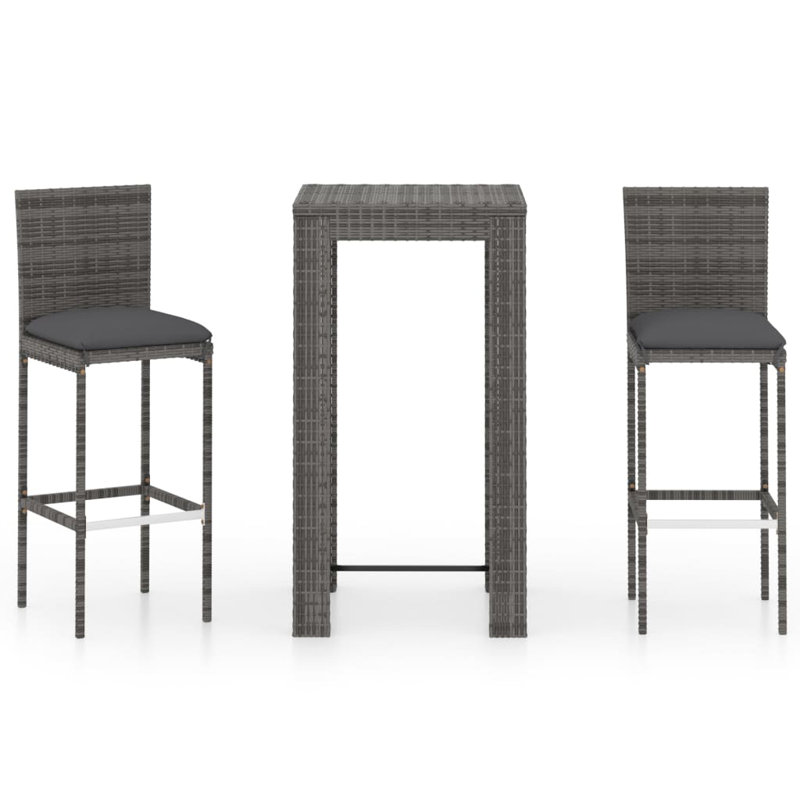 Ensemble bistro pour patio, Cadre gris / coussin gris