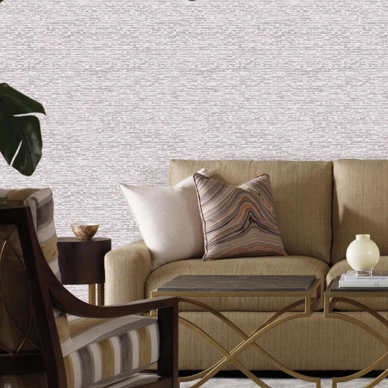 Rouleau de papier peint L 27 pi x 27 po Candice Olson Journey Strata, Mauve doux