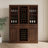 Brown Walnut Color Modular Wine Bar Cabinet Buffet Cabinet With Hutch For Dining Room