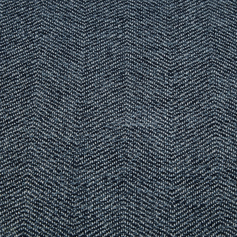 Repose-pieds rond avec rangement Miller, Denim / brun