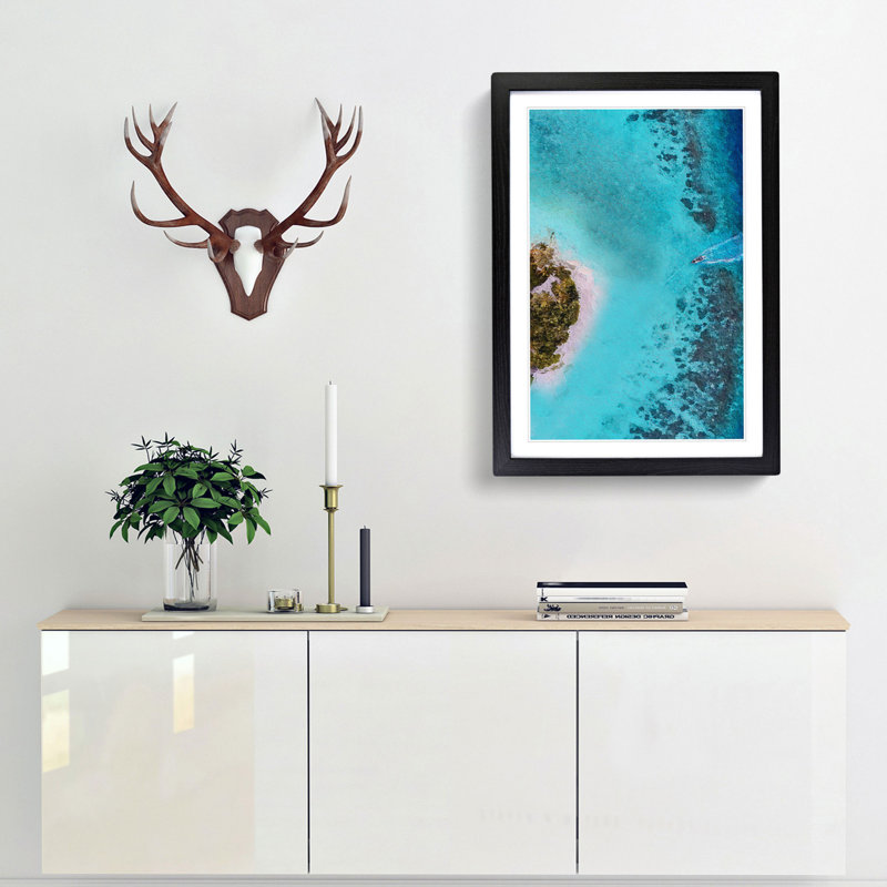 Alifu Alifu Atoll In The Maldives - Single Picture Frame Print, 63cm H x 45cm W x 2cm D, Black Framed