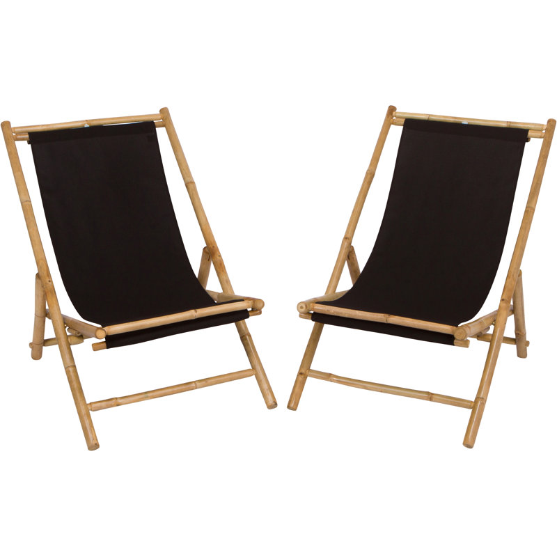 Kristi Folding Deck Chair, Black
