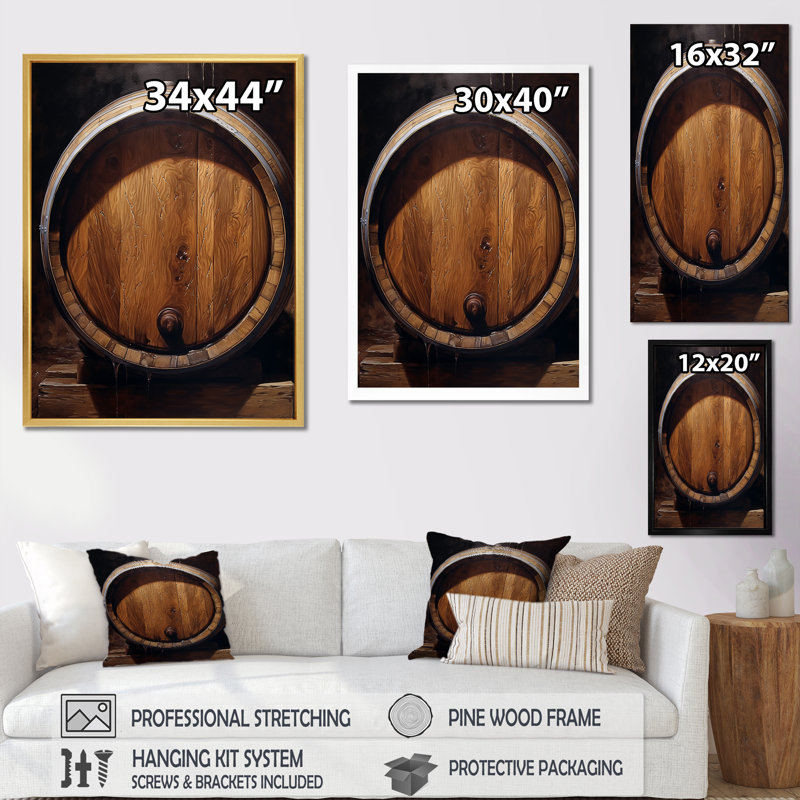 Barrels Breath sur impression sur toile, H 32 po x l 24 po x P 1 po, Cadre simple argenté