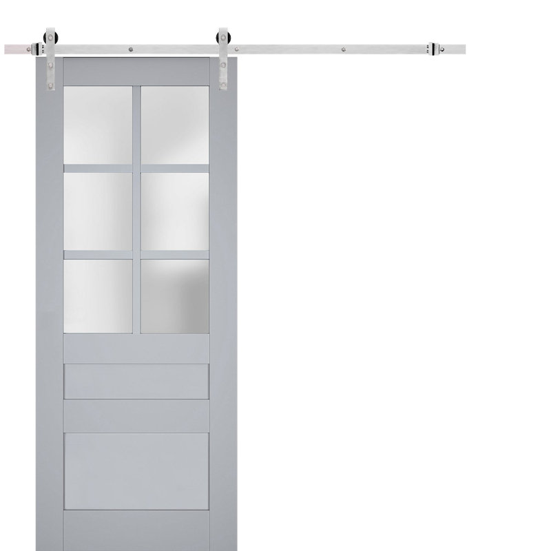 Porte de grange Veregio, 24 po x 80 po, Gris
