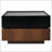 Multi-functional Square 360°Rotating Coffee Table with 2 Drawers, High Gloss 2-Tier Centre Table