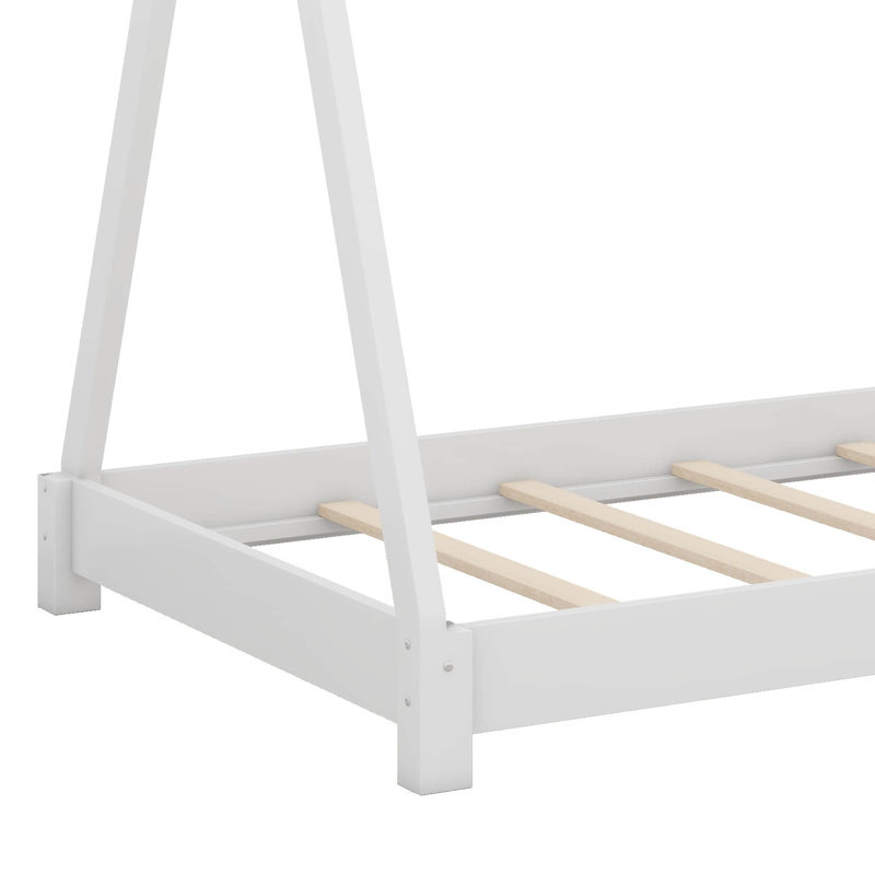 Twin Size House Platform Bed With Triangle Tructure